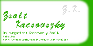 zsolt kacsovszky business card